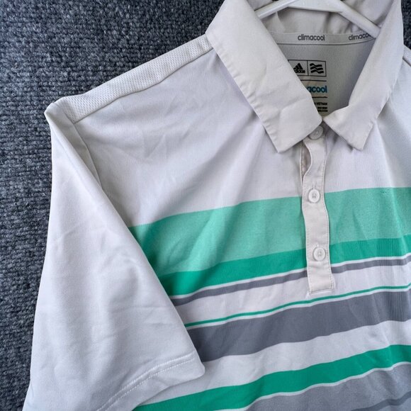 Adidas Golf Polo Climacool Short Sleeve Athletic Golf Shirt Mens Small White - Picture 6 of 13